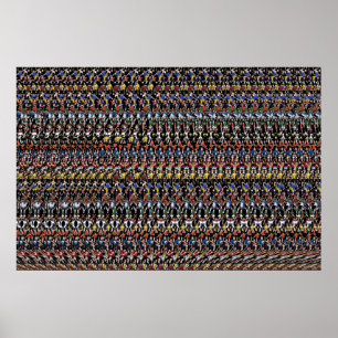 36" x24" "Fotstjärna" 3D Poster med Magic Öga®