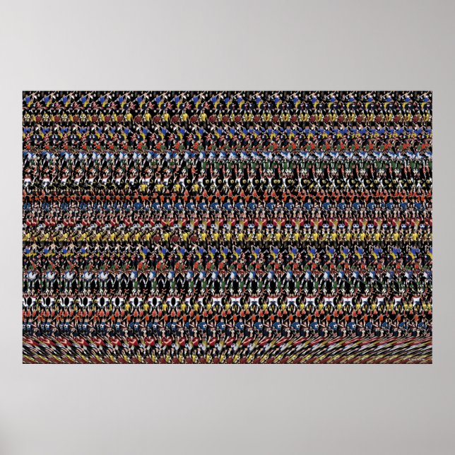 36" x24" "Fotstjärna" 3D Poster med Magic Öga® (Framsidan)