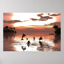 36" x24" papper poster med "Frolic at Sunset"-bild