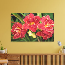 36"x24" Röda Dagliljor Canvastryck