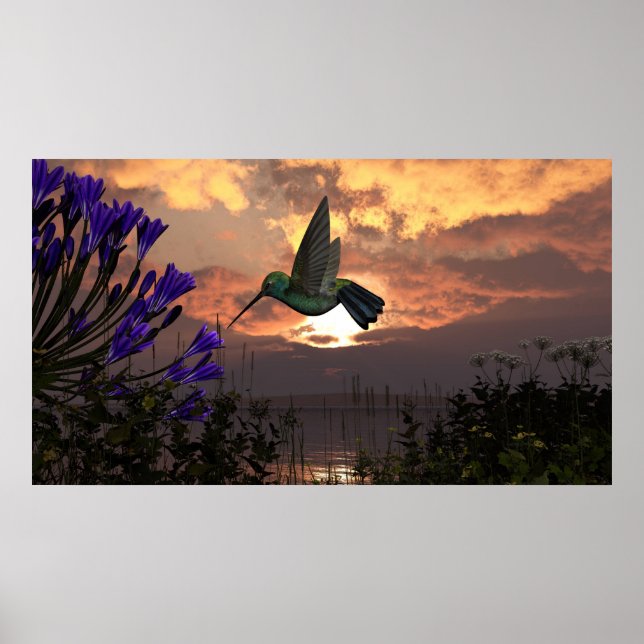 36" x40" papper poster w" "Flyg från Hummingbird (Framsidan)