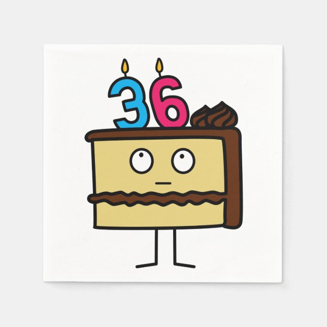 36th Födelsedagtårta med stearinljus Pappersservett (Framsidan)