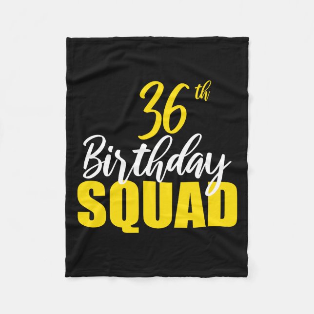 36th Happy Birthday Squad Party Bday Family Group  Fleecefilt (Framsidan)