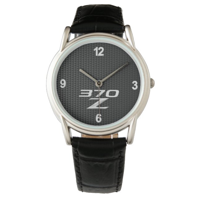 370Z Herrklocka - Digital bakgrund i kolfiber Armbandsur (Framsida)
