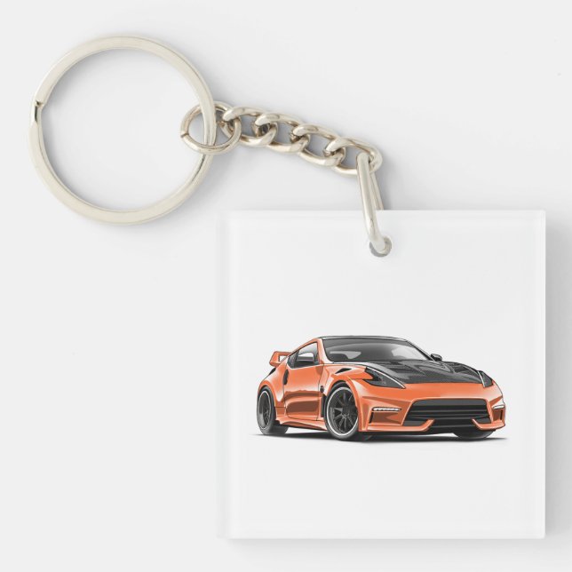 370z-ritning på nyckelring för jdm-bil entusiaster (Framsidan)