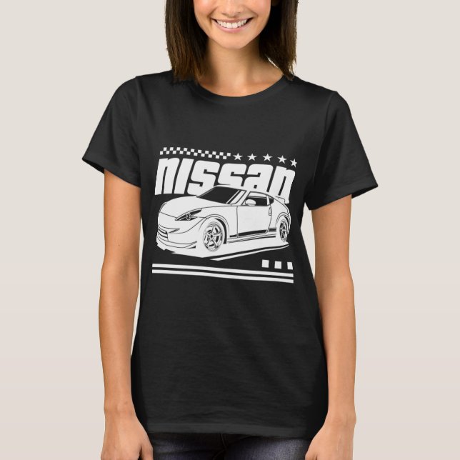 370z T-ShirtNissan nismo jdm legend vit T Shirt (Framsida)
