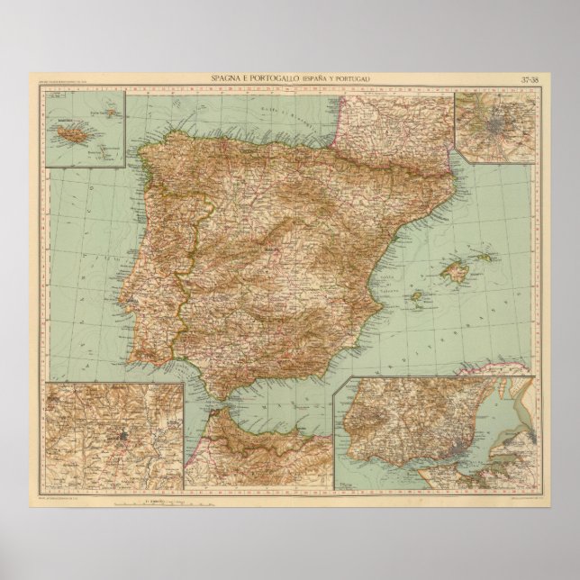 3738 Spanien Portugal Poster (Framsidan)