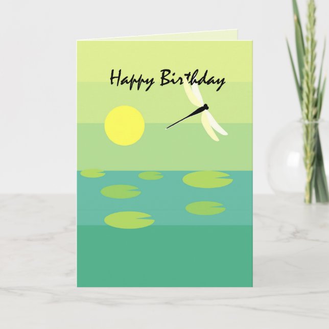 3749 Dragonfly Birthday Kort (Framsida)