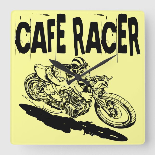 379 Cafe Racer Fyrkantig Klocka (Framsida)