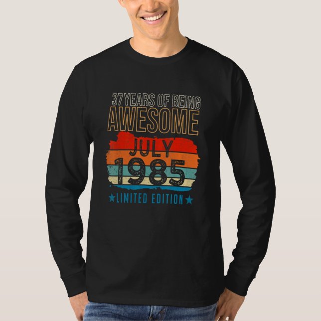 37 Åldersjuli 1985 37:e födelsedagen T Shirt (Framsida)