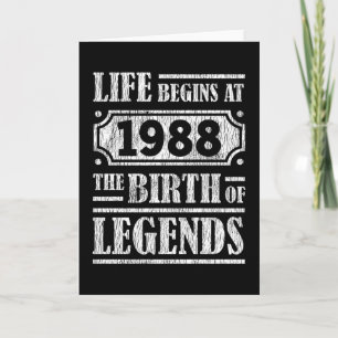 37 år gammal 1988 Legend 37:e födelsedagen Kort
