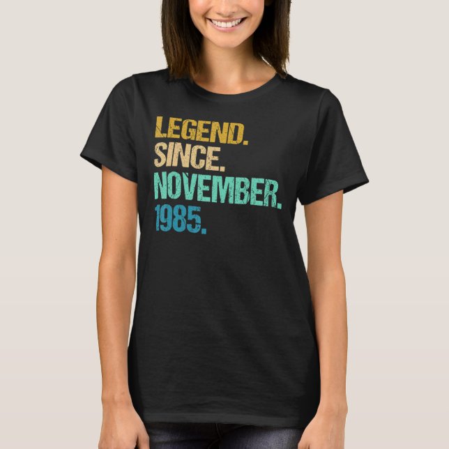 37 år gammal Fantastisk sedan november 1985 37:e b T Shirt (Framsida)