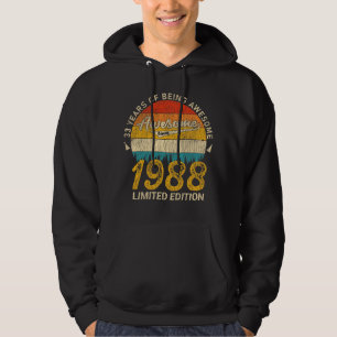 37 år gammal Retro Fantastisk 1988, 37:e födelseda Hoodie