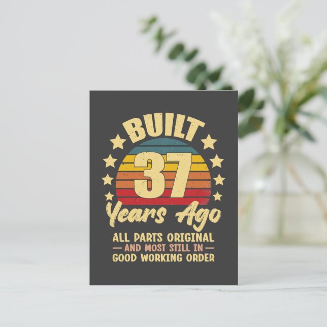 37 år sedan Alla delar original 37-årsdag Vykort (Stående Fram)