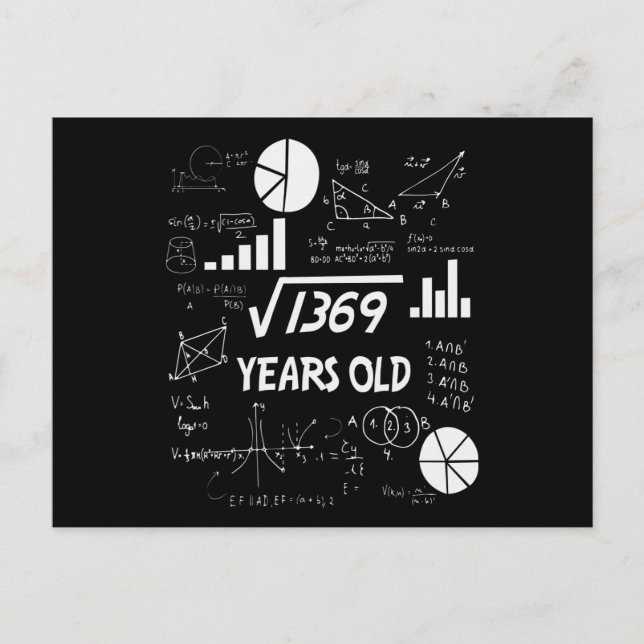 37 Årig Födelsedag Matematiklärare 37-årspresent Vykort (Framsida)