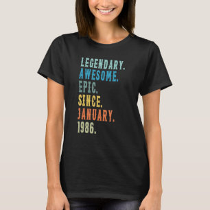 37 ÅRS ÅLDER Januari 1986 37:e födelsedagen T Shirt
