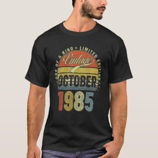37 ÅRS Ålder Vintage oktober 1985 37:e födelsedage T Shirt
