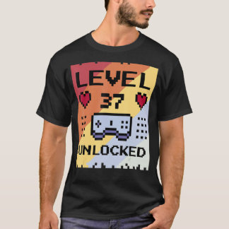 37 års åldersfördelningsvariabel på födelsedagsspe t shirt