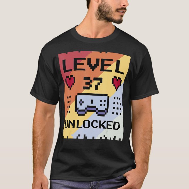 37 års åldersfördelningsvariabel på födelsedagsspe t shirt (Framsida)