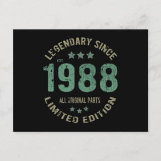 37 Års Födelsedag 1988 Legend 37-årspresent Vykort