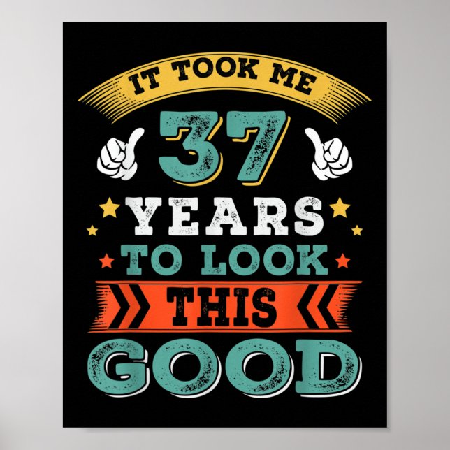 37 års gammal födelsedagsgrafik, ynka 37:e B- Poster (Framsidan)