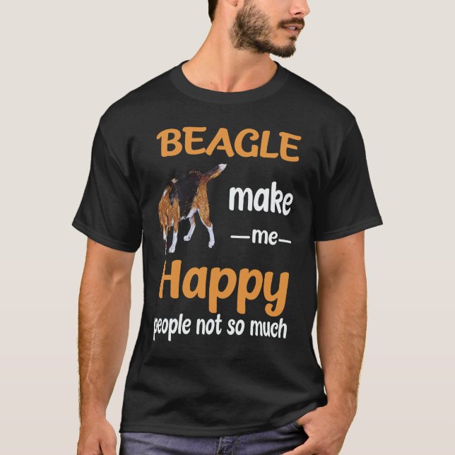 37 Beagle Gör Mig Glad Människor Inte Så Mycket Be T Shirt (Framsida)
