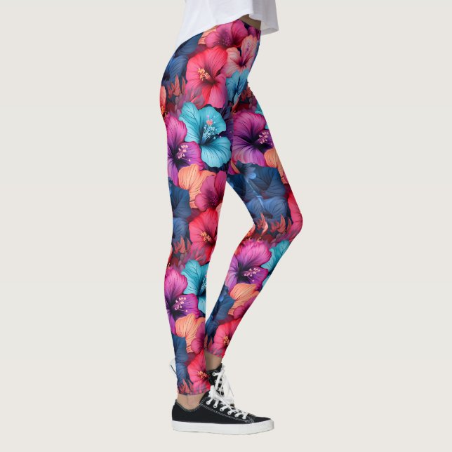 #37-Blommönster Leggings (Höger)