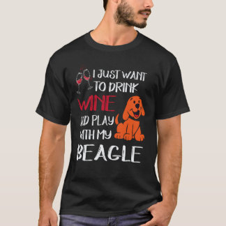 37 Drick vin och lek med min beagle T Shirt
