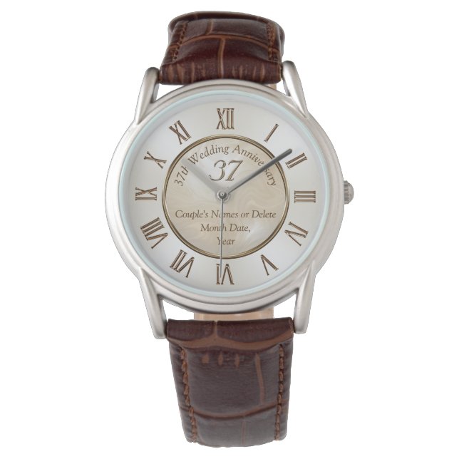 37:e Bröllop-årsdagen för gåvor till honom och hen Armbandsur (Framsida)