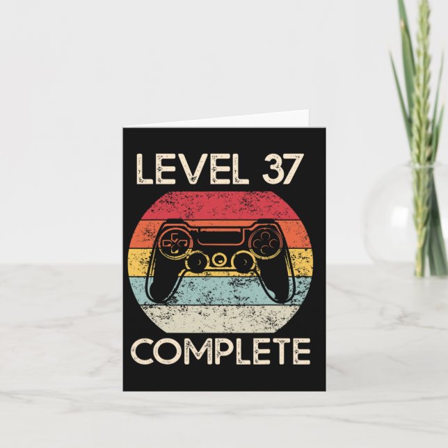 37:e Bröllop-årsdagen Par Husbynd Gamer Roligt Kort (Framsida)