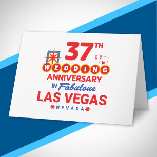 37:e Bröllop-årsdagen Par Las Vegas Resa Kort