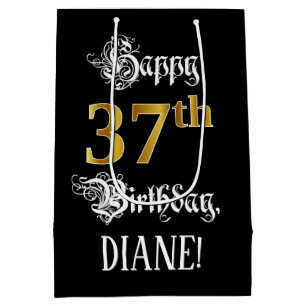 37:e födelsedag ~ Finare skript; Faux Guld look; N