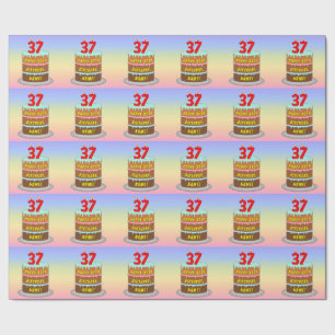 37:e födelsedag: Roligt Cake and Candles + Custom Presentpapper