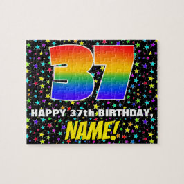 37:e födelsedag - Roligt, färgstark stjärna Fält M Pussel