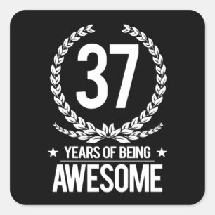 37:e födelsedagen (37 år efter Fantastisk) Fyrkantigt Klistermärke
