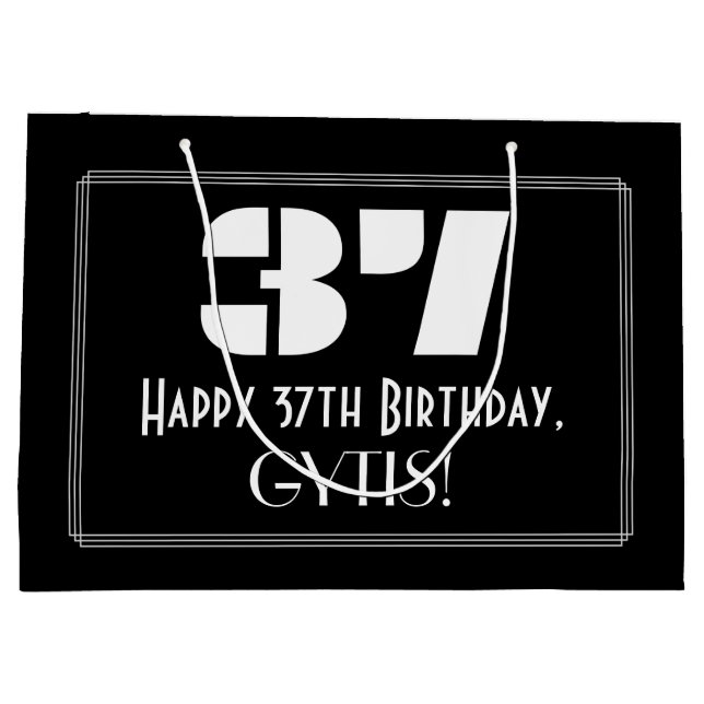 37:e födelsedagen ~ Art Deco Inspired Titta "37" + (Baksidan)