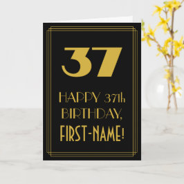 37:e födelsedagen - Art Deco Inspired Titta "37" o Kort