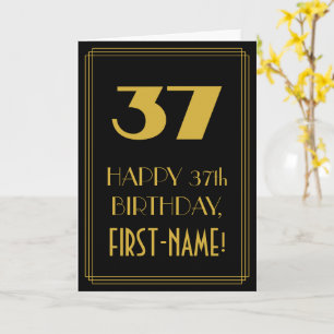 37:e födelsedagen - Art Deco Inspired Titta "37" o Kort