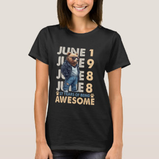 37:e födelsedagen Bear Legends June 1988 37 Years T Shirt