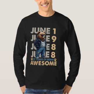37:e födelsedagen Bear Legends June 1988 37 Years T Shirt