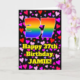 37:e födelsedagen: Loving Hearts Mönster, Regnbåge Kort