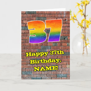 37:e födelsedagen: Roligt Graffiti-Inspired Rainbo Kort