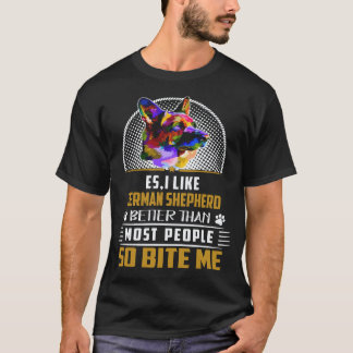 37 Es Jag gillar German Shepherd bättre än de fles T Shirt