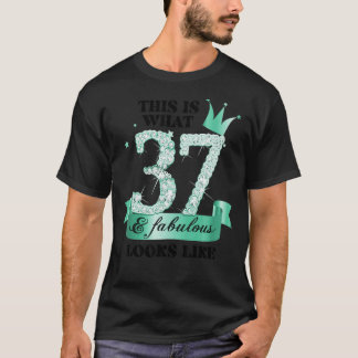 37 & Fabulous I Turquise White Party Group Photo T Shirt