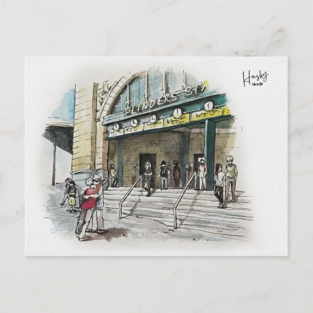 37: Flinders street station Vykort (Framsida)