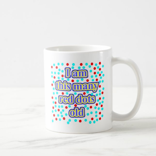 37 rött pricker gammalt kaffemugg (Höger)