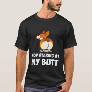 37 Sluta stirra på min rumpa Corgi T Shirt