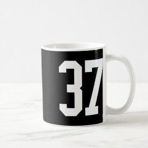 #37 White Number 37 Sportfantast Jersey Stil Kaffemugg