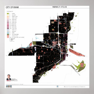 37" x 36" den Miami 21 zonindelningen kodifierar Poster