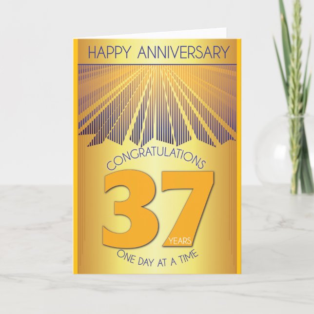 37 Year Sober Anniversary | Golden Ray 12 Step  Kort (Framsida)